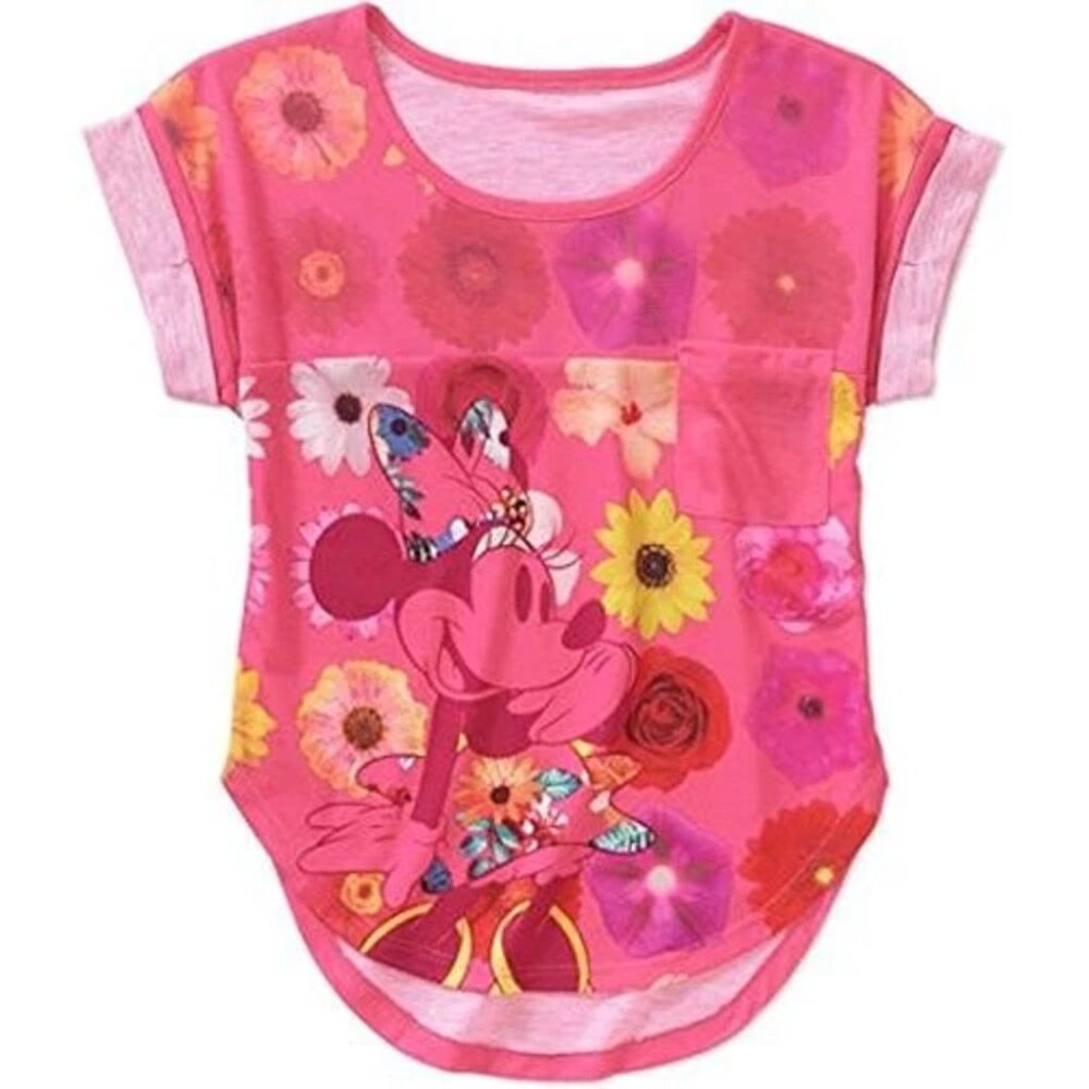 Disney Minnie Mouse Floral Print Girls Shirt X-Small - NEW